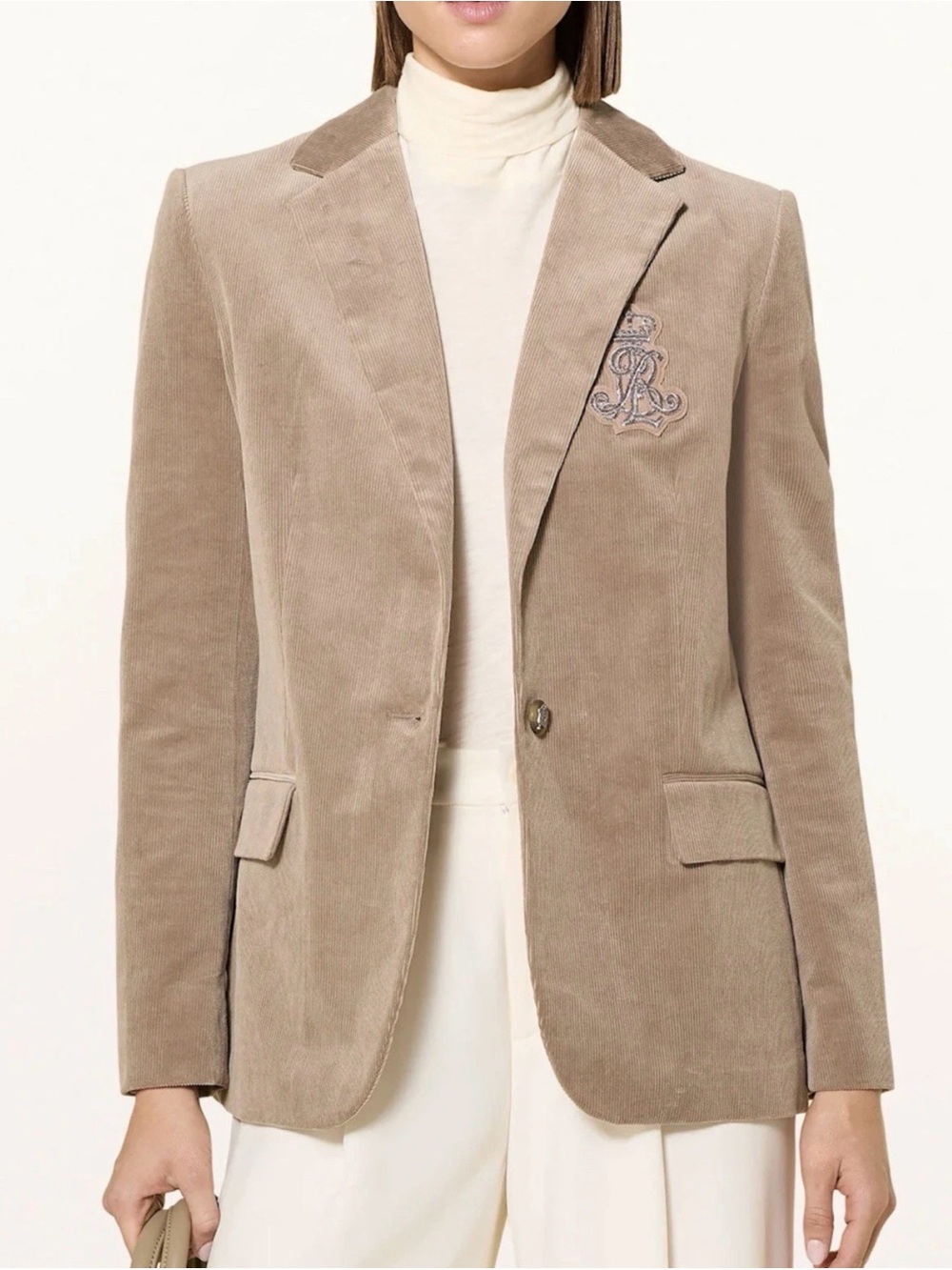 Lauren Ralph Lauren Women’s Bullion Corduroy Blazer Jacket in Taupe SZ 16 NWT